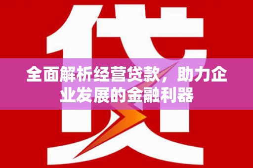 燕巢全面解析经营贷款，助力企业发展的金融利器