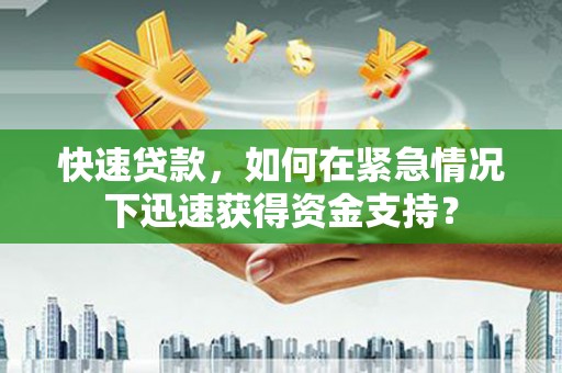 燕巢快速贷款，如何在紧急情况下迅速获得资金支持？
