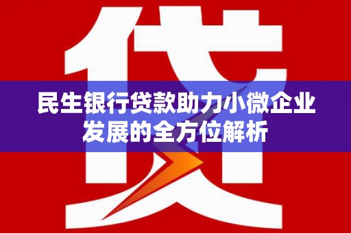 燕巢民生银行贷款助力小微企业发展的全方位解析