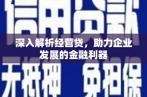 燕巢深入解析经营贷，助力企业发展的金融利器