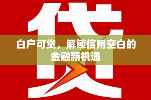燕巢白户可贷，解锁信用空白的金融新机遇