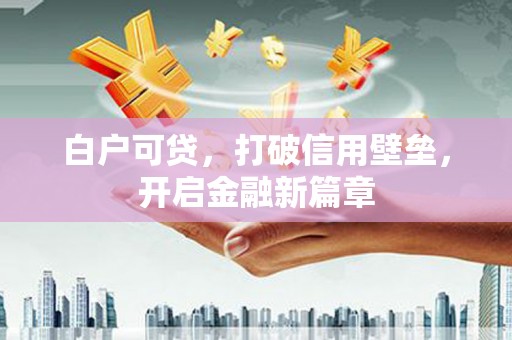 燕巢白户可贷，打破信用壁垒，开启金融新篇章