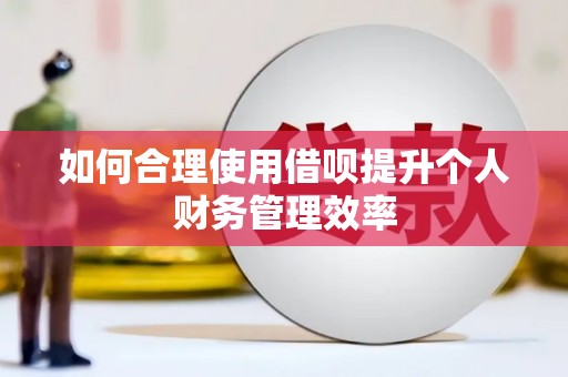 燕巢如何合理使用借呗提升个人财务管理效率