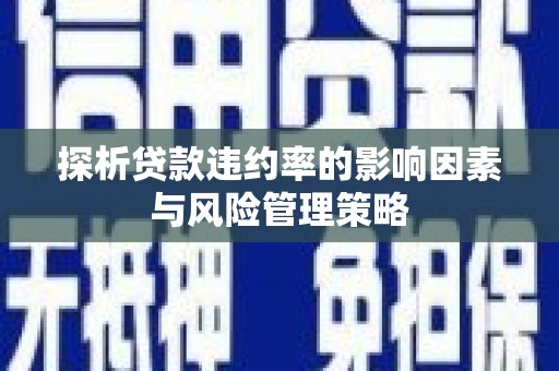 燕巢探析贷款违约率的影响因素与风险管理策略