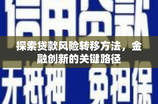 燕巢探索贷款风险转移方法，金融创新的关键路径