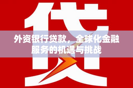 燕巢外资银行贷款，全球化金融服务的机遇与挑战