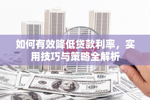 燕巢如何有效降低贷款利率，实用技巧与策略全解析